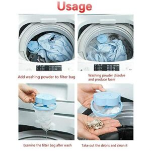 4Pack Washing Machine Floating Lint Mesh Bag Hair Filter Net Pouch, Floating Washing Machine Filter Washer Lint Trap (4Pack)