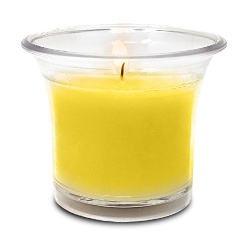 HYOOLA Clear Cup Filled Citronella Votive Candles - 12 Hour Burn Time - 12-Pack, Ideal Bug Repellent Candles, European Made