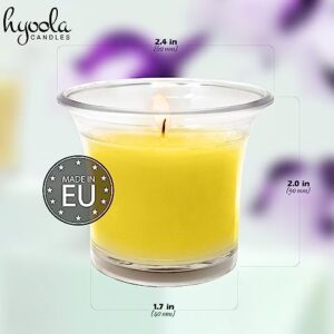 HYOOLA Clear Cup Filled Citronella Votive Candles - 12 Hour Burn Time - 12-Pack, Ideal Bug Repellent Candles, European Made