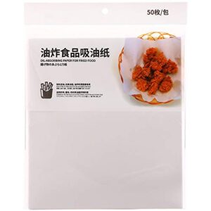 Oil-Absorbing Paper For Fried Food and Tempura,Extra Thick,50 Sheet Pack,19.7cm x 21.8cm