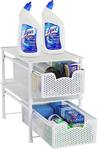 Simple Houseware Stackable Cabinet Basket Drawer Organizer, White