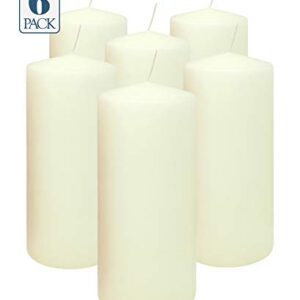 Hyoola Ivory Pillar Candles 3x7 Inch - Unscented Pillar Candles - 6-Pack - European Made