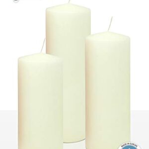 Hyoola Ivory Pillar Candles 3x7 Inch - Unscented Pillar Candles - 6-Pack - European Made