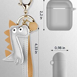 Simr Skin for AirPods Case, [Upgraded Thicker] Shockproof Air Pods Protective Cover W/Cute Keychain/Strap Accessories for Apple AirPods Charging Case, Gift for Girl Women Men (Gray)