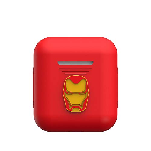 TinPlanet Marvel Avengers Series Protective Silicone Case Compatible with Apple Airpods 1 & AirPods 2 [Front LED Not Visible], Iron Man (Red)