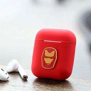 TinPlanet Marvel Avengers Series Protective Silicone Case Compatible with Apple Airpods 1 & AirPods 2 [Front LED Not Visible], Iron Man (Red)