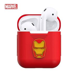 TinPlanet Marvel Avengers Series Protective Silicone Case Compatible with Apple Airpods 1 & AirPods 2 [Front LED Not Visible], Iron Man (Red)