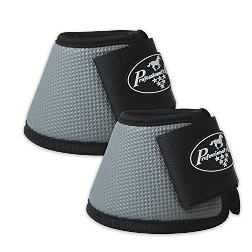 Professional's Choice All-Purpose Bell Boots for Horses | Sold in Pairs | X-Large | Charcoal | Without Fleece