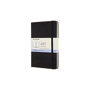 moleskine art sketchbook, hard cover, medium (4.5" x 7") plain/blank, black, 88 pages
