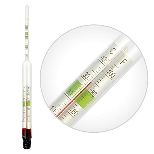 Fish Tank Aquarium Glass Float Hydrometer w/ Thermometer Salt Water Marine 20 cm