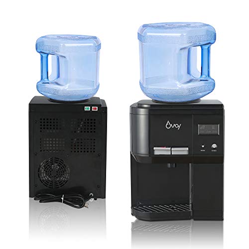 Amay Countertop Hot and Cold Water Cooler Dispenser, 3 to 5 Gallons, Child Safety Lock, with Energy Saving Switch