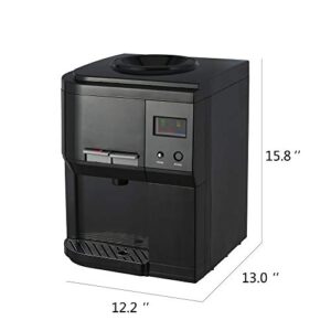 Amay Countertop Hot and Cold Water Cooler Dispenser, 3 to 5 Gallons, Child Safety Lock, with Energy Saving Switch