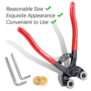 Swpeet 5Pcs Heavy Duty Glass Mosaic Cutter Kit, 8 Inch Wheeled Glass Nipper Pliers Tool with 2Pcs Replacement Blade and 2Pcs Allen Wrench