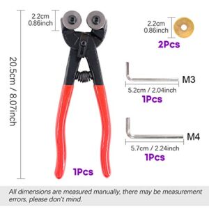 Swpeet 5Pcs Heavy Duty Glass Mosaic Cutter Kit, 8 Inch Wheeled Glass Nipper Pliers Tool with 2Pcs Replacement Blade and 2Pcs Allen Wrench