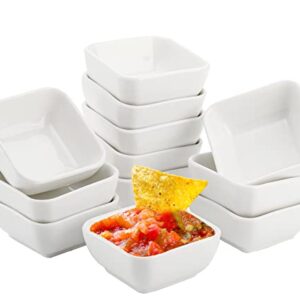 Lawei 12 Packs Ceramic Dip Bowls Set - 3 oz Condiments Server Dishes Mini Bowls Soy Sauce Dish for Sauce, Vinegar, Ketchup, BBQ and Party Dinner