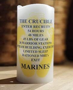 CRUCIBLE CANDLE-yellow footprints and EGA United States Marine Corps (USMC) Personalized