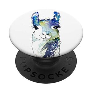watercolor colorful llama alpaca print phone grip design popsockets popgrip: swappable grip for phones & tablets