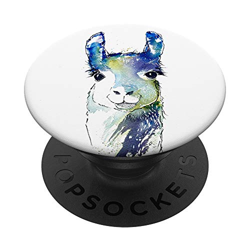 Watercolor Colorful Llama Alpaca Print Phone Grip Design PopSockets PopGrip: Swappable Grip for Phones & Tablets