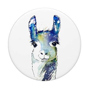 Watercolor Colorful Llama Alpaca Print Phone Grip Design PopSockets PopGrip: Swappable Grip for Phones & Tablets