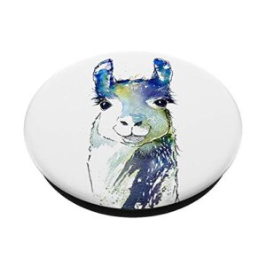 Watercolor Colorful Llama Alpaca Print Phone Grip Design PopSockets PopGrip: Swappable Grip for Phones & Tablets