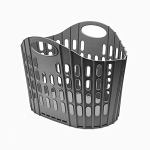addis fold flat easy store laundry basket hamper, 38 litre, dark grey