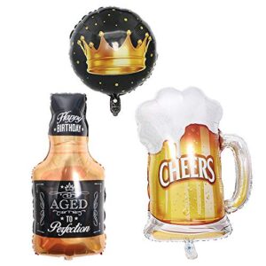 beer balloon corona beer balloons23" giant foil balloon party decoration 35 " aged to pperfection balloon whiskey bottle super shape mylar foil balloon, engagement decorations，black/brown