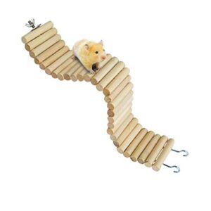 syrian hamster bendy long wood bridges,dwarf hamster bendable ladder hideout toys,gerbil chewing natural wooden stuff for teeth,hamsters cage ramp climbing activity for rodents,mouse,mice,rat