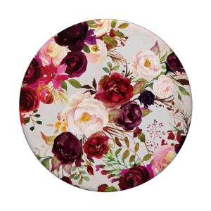 Burgundy Marsala Flower Design - Floral Pattern Gift PopSockets Standard PopGrip