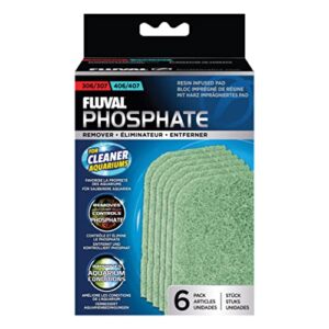 fluval 307/407 phosphate remover pad, replacement aquarium canister filter media, 6-pack, for all breed sizes
