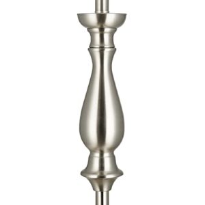 Catalina Lighting 21549-000 Traditional 2-Way Tall Decorative Metal Floor Lamp with Linen Shade, Brushed Steel