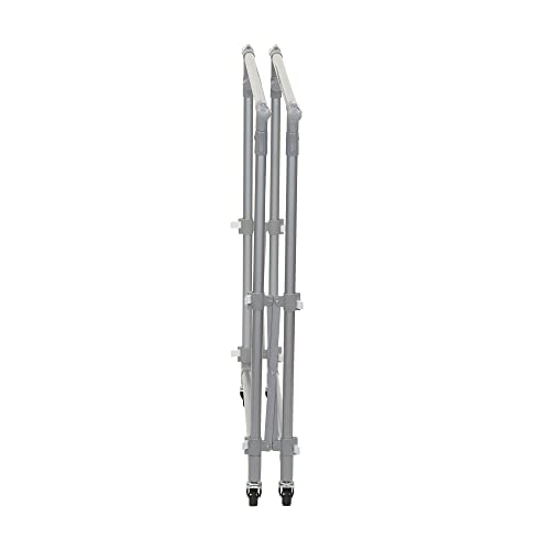 Household Essentials 3307-1 Folding Double Garment Rack with Wheels | Hang and Dry Clothes, Silver