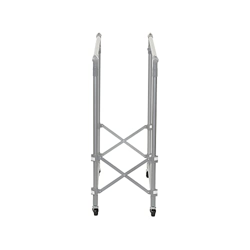 Household Essentials 3307-1 Folding Double Garment Rack with Wheels | Hang and Dry Clothes, Silver