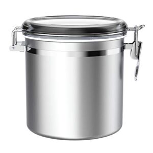 enloy 165oz stainless steel airtight canister for kitchen, large flour coffee bean tea cereal sugar cookie metal food storage canisters with clear lid and sturdy locking clamp