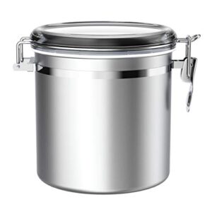 ENLOY 165oz Stainless Steel Airtight Canister for Kitchen, Large Flour Coffee Bean Tea Cereal Sugar Cookie Metal Food Storage Canisters with Clear Lid and Sturdy Locking Clamp