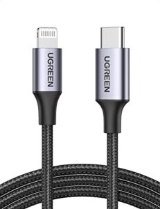 ugreen usb c to lightning cable 6ft - mfi certification lightning cable compatible with iphone 14/14 pro/14 pro max, iphone 13/12/11/x/xr/xs/8 series, ipad 9, airpods pro, and more