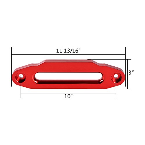 RED 10 inch High-Grade Aluminum 8000-15000 LBs Hawse Fairlead for Car SUV ATV UTV Pickup Truck Offroad Synthetic Winch Rope Cable