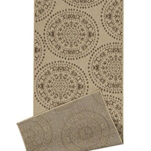 Silk Road Concepts Collection Rugs, 2'7" x 7', Beige Medallion