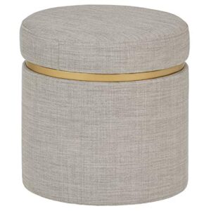 amazon brand – rivet asher round upholstered storage ottoman, 15.75"w, light grey