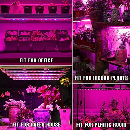 Mosthink LED Grow Light for Indoor Plants, 20W Grow Light Strips with Auto On/Off Timer, 48 LEDs /4 Dimmable Levels, Plant Light Bars for Succulents, Seedlings,Indoor Greenhouse,Plant Shelf