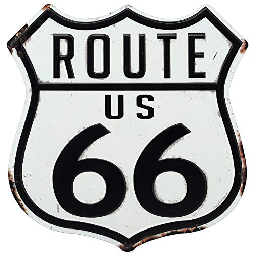 Open Road Brands US Route 66 Highway Embossed Metal Sign - Route 66 Wall Art for Garage, Man Cave or Workshop