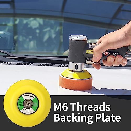 2Pcs 3" Hook and Loop Backing Pads for Orbital Sander M6 Threads Polishing Buffing Plate for Dual Action Car Polisher