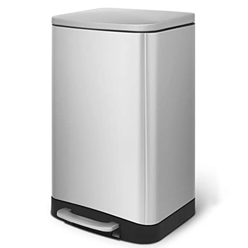 Innovaze 10.6 Gal./40 Liter Stainless Steel Rectangular Step-on Trash Can for Kitchen