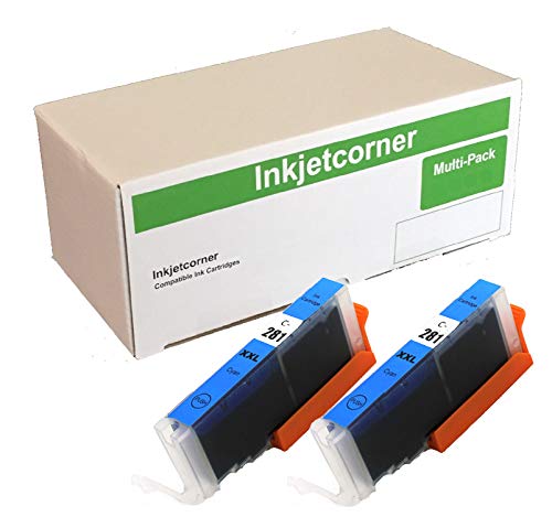 Inkjetcorner Compatible Ink Cartridge Replacement for CLI-281C CLI-281 XXL for use with TR8622 TR8620A TR8620 TR8520 TS6320 TS8320 TR7520 TS702 TS9120 TS8220 (Cyan, 2-Pack)