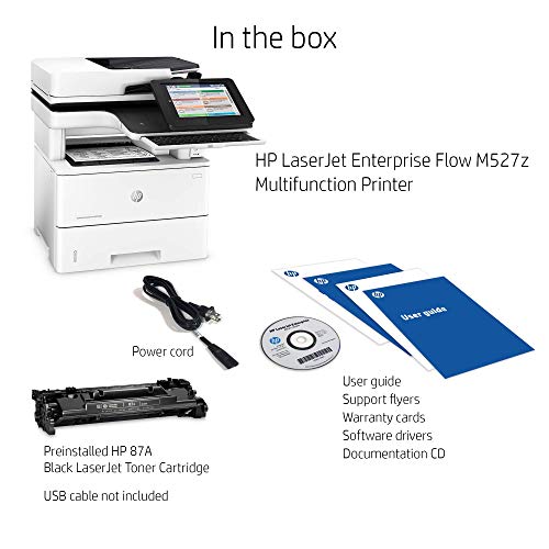 HP LaserJet Enterprise Flow MFP M527z Wireless Multifunction, Copy/Fax/Print/Scan F2A78A BGJ (Renewed)