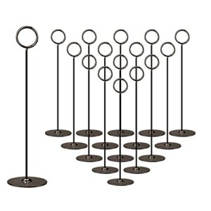 urban deco 16 pieces table card holder 8 inches table number holders place steel card holders for photos, food signs, memo notes, weddings, restaurants, birthdays (black)