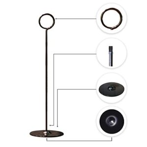 Urban Deco 16 Pieces Table Card Holder 8 inches Table Number Holders Place Steel Card Holders for Photos, Food Signs, Memo Notes, Weddings, Restaurants, Birthdays (Black)