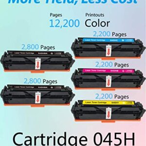 MM MUCH & MORE Compatible Toner Cartridge Replacement for Canon 045H CRG-045H 045 use with Color imageCLASS LBP612Cdw MF634Cdw MF632Cdw MF632 MF634 Printer (2x Black + Cyan + Magenta + Yellow, 5-Pack)