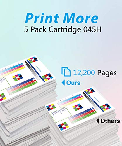 MM MUCH & MORE Compatible Toner Cartridge Replacement for Canon 045H CRG-045H 045 use with Color imageCLASS LBP612Cdw MF634Cdw MF632Cdw MF632 MF634 Printer (2x Black + Cyan + Magenta + Yellow, 5-Pack)