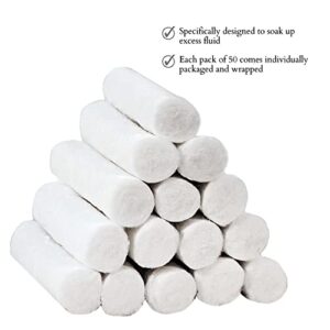 Dental Cotton Rolls [Pack of 100] for Mouth Gauze and Nosebleeds - #2 Medium 1.5" Non-Sterile 100% High Absorbent Cotton roll (100 Count)