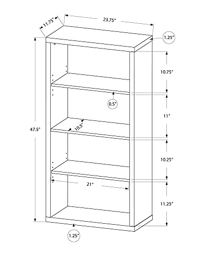 Monarch Specialties Bookcase, Black